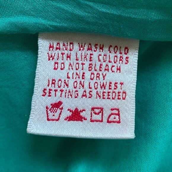 Nine West Weekend Sleeveless Teal Aqua Turquoise Eyelet Top Size 12 100% Cotton - Picture 7 of 9